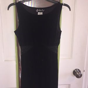 Sexy Black Velvet Floor Length Gown Lace Cutouts